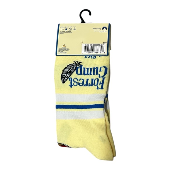 Forest Gump Yellow Crew Socks Size 6-12 - Picture 2 of 2